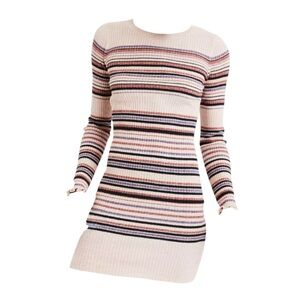 American Eagle Bodycon Multicolored Striped Mini Sweater Dress Size XL